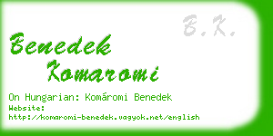 benedek komaromi business card